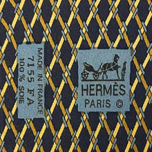 Carica l'immagine nel visualizzatore di Gallery, H- BLEU Bracelet - Hermes® Silk & 18K plated donut