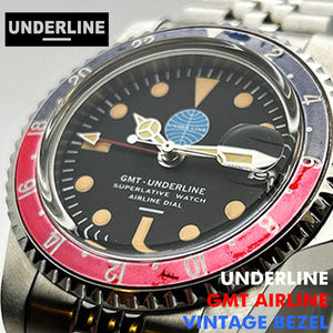 UNDERLINE GMT AIRLINE VTG BEZEL