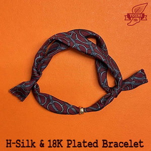 H- CHEVAL BORDEAUX Bracelet - Hermes® Silk & 18K plated donut